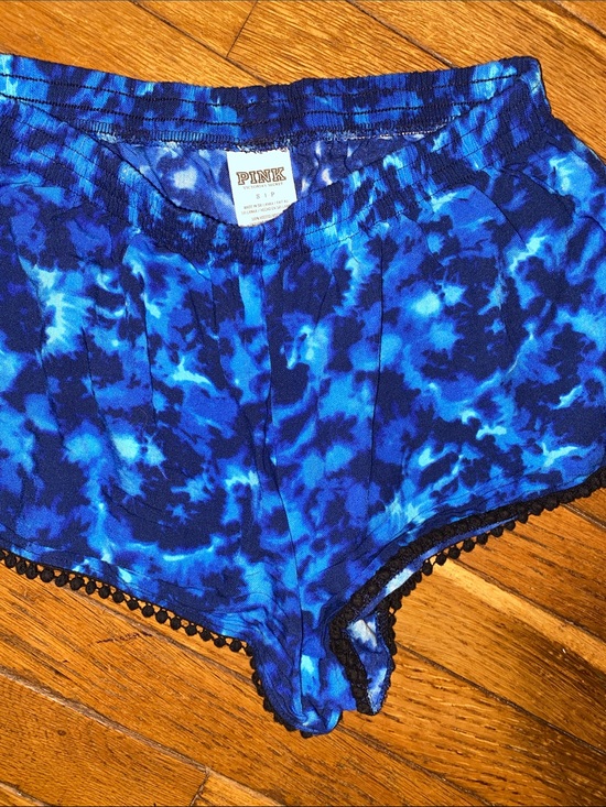 Victoria's Secret Pants - Victoria's Secret Blue Tie-Dye Pom-Pom Trim Shorts
